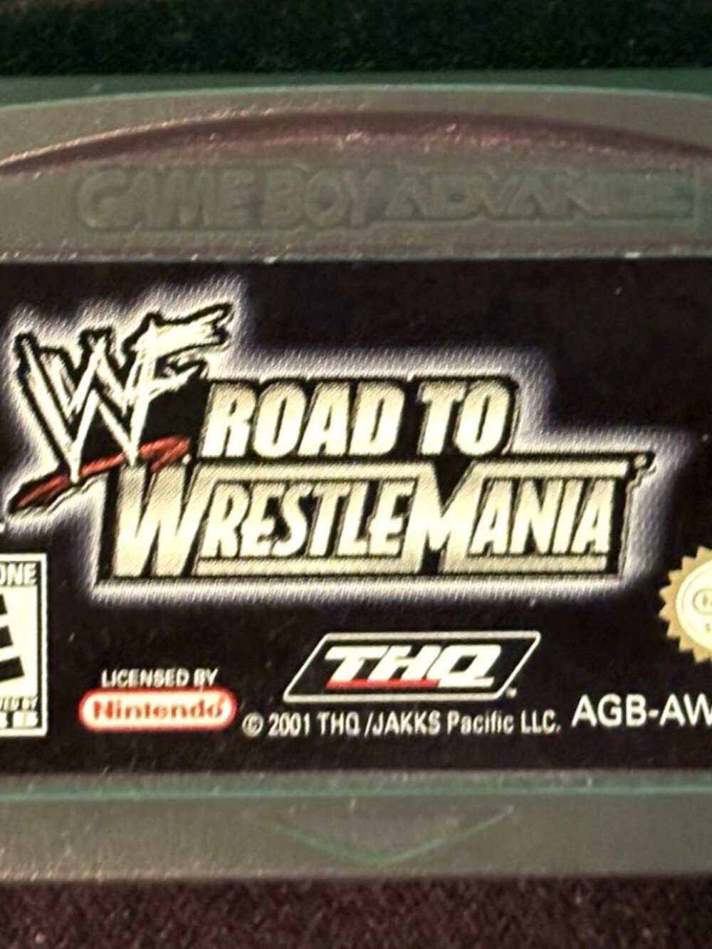 WWF Road to WrestleMania - Nintendo Game Boy Advance, 2001 - Authentic, GBA Cart